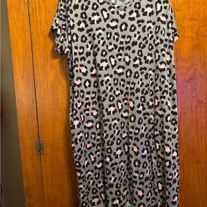 Gray Leopard Print Gown